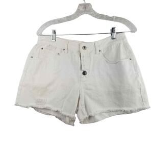 Women's A Loves A Anthropologie Distressed Cut Off Denim Shorts Size 28 White